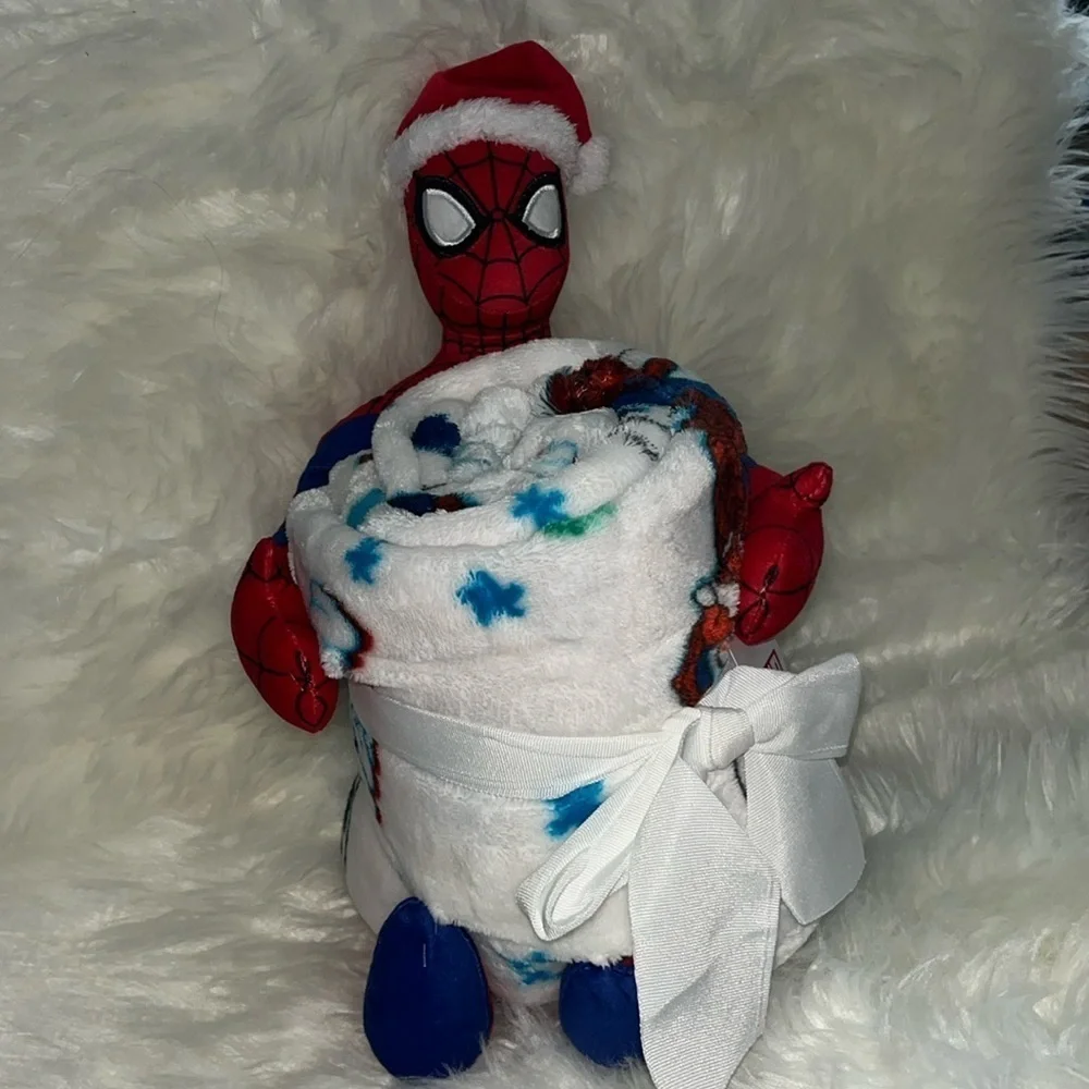 🆕Marvel Spiderman Buddy and Throw Blanket Plush Doll 50”x60” Holiday